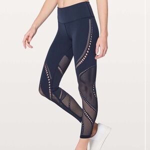 Lululemon Reveal Tight Precision 25” Size 6 Deep Navy Blue Leggings W5ADRS